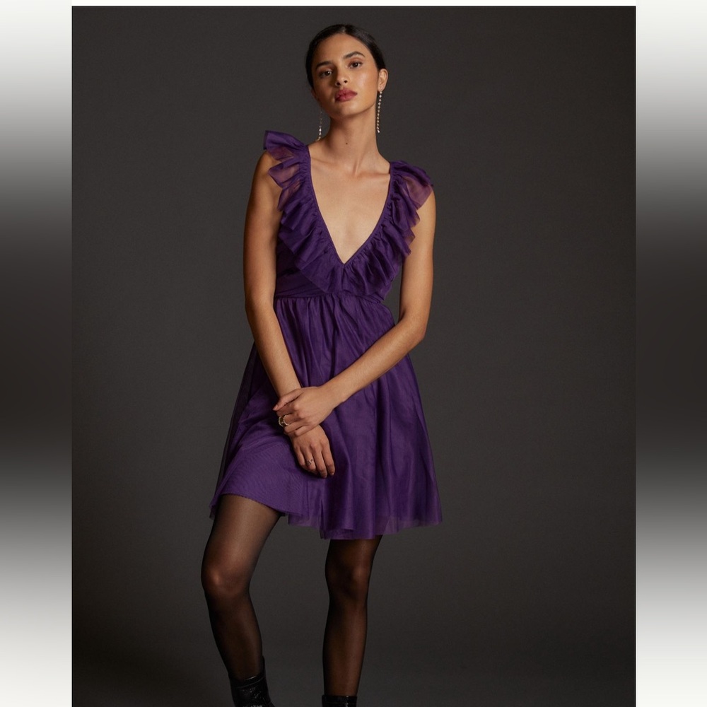 NWT. Anthropologie dress by Maeve. Dark purple, size Medium.